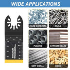 55 PCS Oscillating Saw Blades Quick Release Universal oscillating Tool Blades Wood Plastics and Metal Multitool Blade Kits for Wood fit Dewalt Rockwell Milwaukee Makita Ryobi