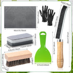 7 Pcs Headstone Cleaner Kit for Grave Cleaning Granite and Stone Daily Cleaner Includes Towel Bristle Crevice Brush Scrub Brush Headstone Cleaning Sponge Disposable Gloves Plastic Scraper
