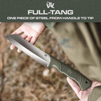 ODENWOLF W Machete - Survival Machete Full Tang with Sheath - Strong D2 Steel Knife Machete for Cutting Trees, for Yard Work, and for Bushcrafting and Big Tactical Knife with TPE-Handle