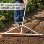 Landscape Rake 36'', Aluminum Rakes with Lightweight 69'' Handle, Landscaping Rake Tool for Lawn Care, Beach