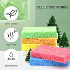 Cellulose Sponges,Heavy Duty Scrub Kitchen Sponge,Clean Tough Messes Without Scratching Sponges Kitchen Blue(6 Pack)