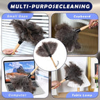 Soarer Ostrich Feather Duster - 14 inches Fluffy Handle Reusable Feather Duster 2pcs Cleaning Brush for Cleaning Supplies,Ceiling Fan, Crafts, Blinds, Furniture