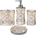 Zahari Home 4pc Sedona Stylish Bathroom Accessories Set Shower Soap Dispenser, Tumbler, Tooth Brush Holder and Toothpaste Holder, Soap Dish Classic Contemporary Decor Unique Design Modern Bath Set