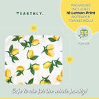 Reusable Paper Towels - 10 Pack - Roll of Washable Cotton Cloth Paper Towels - Paperless Reusable Napkins Cloth Washable - Absorbent + Long Lasting - Zero Waste Products - (Lemon)