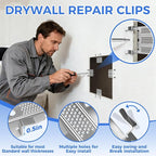 52 Pack Drywall Repair Clip, Drywall Clips Repair with 104 Screws Fits 1/2" and 5/8" Panels, Stainless Steel Drywall Fastener Repair Clips Kit for DIY Damaged Walls Repairing