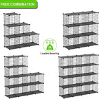 TUMUCUTE Wire Cube Storage Organizer, 9-Cube Metal Storage Shelves Bookshelf, Stackable Modular Closet Organizer for Bedroom Living Room, Office, Storage Shelves