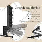 Wall Mounted Collapsible Clothes Drying Rack, Space-Saving Laundry Drying Rack Clothing Hanger, Durable Foldable Design Extends Left, Right & Up for Upgraded Versatility