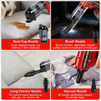 Cordless Vacuum Cleaner for Milwaukee M18 Battery, 105AW Brushless Handheld Vacuum with 3-Speed Control, LED Light, 4 Nozzles & 5 Filters, Portable Vacuum for Car Floor Home (No Battery)