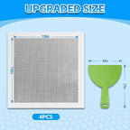 Wall Patch Repair Kit Upgraded Size, 4 Pcs 10 Inch Self Adhesive Pieces Aluminum Drywall Repair Kit, with Its Own Large Squeegee and Scraping, GMingZTong