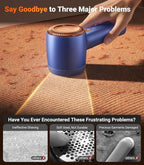 TORRAS Fabric Shaver Lint Remover, Rechargeable Electric 3-Speed Sweater Shaver Remove Fuzz, Pilling for Cashmere, Wool, Coat, Furniture, Clothes depiller with Replacement Blades, Blue