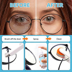 Glasses Cleaner Kit Eyeglass Cleaner, Anti Fog Spray with Microfiber Lens Cleaning Cloth, Glasses Repair Tool with Screws, Portable Travel Eyeglasses Cleaning Kit with Case, White