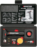 Master Appliance MT-80K Butane Micro Torch Kit [Butane Torch, Flameless Heat Tool, Soldering Iron & Hot Knife] Hand Held, Refillable with Butane Fuel, Adjustable Flame, Case with Attachments