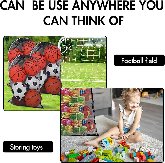 Berlune 30 Pack 24 x 36 Inches Large Mesh Bags for Laundry, Wash bags, Sturdy Mesh Material Closed with Drawstring, Factory, University, Dormitory, Travel and Apartment Dweller (Black)