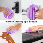 Purple Microfiber Cleaning Cloth, Ultra Soft Absorbent Microfiber Cleaning Rags for Housekeeping Cleaning Supplies, Lint Free Reusable Cleaning Cloths for House Washable, Pack of 12