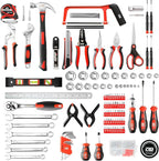 Prostormer 259-Piece Tool Kit, General Household Hand Tool Set with Plastic Storage Toolbox, Portable Complete Repair Tool Box for Home and Car (Red)