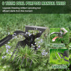 Garden Weeder Puller Tool, 6 Teeth Upgrade Weeding Artifact Uprooting Weed Tool, Manganese Steel Hand Weeder Tool, Dual Purpose Manual Weed Pulling Remover Tool with Rubber Handle