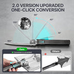 Camping Shovel Survival Kit, 2.0 Version One-Click Conversion Military Grade Multifunctional Folding Tactical Shovel with Titanium Backpacing Trowel for Camping, Emergency, Gardening, Hiking