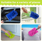 Zubebe 3 Pcs Duster Refill Reusable Fleece Duster Refills Feather Flat Dusters Multi Surface Washable Cleaning Pads Tools for Home, Blinds, Car, Pet, Furniture, Fans (Rose Red,Green,Blue)