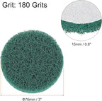 HARFINGTON 20pcs Scrubber Scouring Pads 180 Grits 3 Inch Drill Power Brush Hoop and Loop Surface Conditioning Disc Drill Scuffing Disc Scrub Pads for Home Kitchen Cleaning, Green