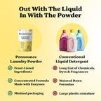 Pronounce Laundry Detergent Powder Alternative | Earth-Derived Ingredients, Eco-Friendly, Safer for Sensitive Skin, Eczema, and Babies. Stain + Smell Fighting. HE Safe (Lemon, 120 Loads).