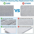 20Pcs Mop Replacement Pads Compatible with Flat Mop or Mop Bucket Set, 13" X 4.9" Universal Mop Pads Mop Head Refills Washable Wet Mops, Microfiber Flat Mop Pad for Most 11-13” Size Mops