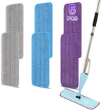 6 Pack 16.5 inch Reusable Mop Pads Microfiber Spray Mop Replacement Heads for Wet/Dry Mops Compatible with Bona Floor Care System