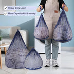 4Pcs Mesh Laundry Bags Washing Machine Mesh Wash Bags for Clothes,Underwear,Lingerie, Bed Linen with Drawstring Closure Sturdy(4 Size, Blue)