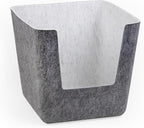 Three by Three Seattle felt·like·it!™ Large Cubby Storage Bin Set of 2 – Eco-Friendly Recycled Felt Bins for Home & Office Organization, Charcoal