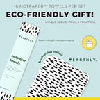 Reusable Paper Towels - 10 Pack - Roll of Washable Cotton Cloth Paper Towels - Paperless Reusable Napkins Cloth Washable - Absorbent + Long Lasting - Zero Waste Products - (Brushstrokes)