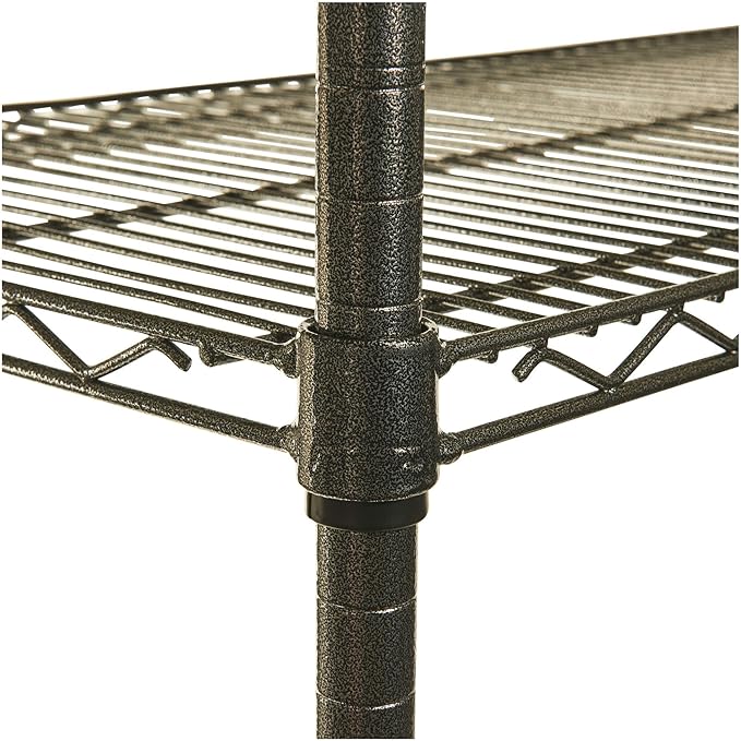 Alera Wire Shelving Starter Kit, Four-Shelf, 36w x 18d x 72h, Black Anthracite