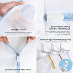 9 Pack Laundry Bag, Mesh Laundry Bags with Sturdy Zipper, Hanging Loop and Breathable Fine Net, Artisans Made Wash Bags for Lingerie, Delicates, Underwear, Pants, Shoes, Socks
