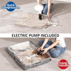 Hanging Vacuum Storage Bags, 6 Pack Hanging Storage Bags for Clothes With Electric Pump, Vacuum Sealed for Suits, Dress, Jackets (3 Long, 3 Short)