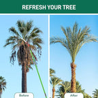 Outvita Manual Pole Saw, 30 Feet Extendable Tree Pruner with Knives and Storage Pocket, Sharp Steel Blade and Scissors High Branches Trimming for Pruning Palms and Shrubs(Green)