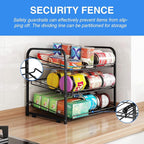 AIYAKA Can Rack Organizer, 3 Tier Stackable Can Storage Dispenser–12.2" D x 16.6" W x 14.5" H,for Food Storage, Kitchen or Pantry, Storage for 36 Cans, Black