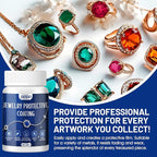 JAOJAO Jewelry Protective Coating, Jewelry Sealant with Brush and Cloth Transparent Texture Prevents Fading and Scratching for Gold Silver Platinum Gold Plating 100ml