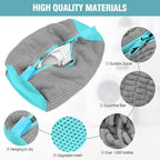 Shoe Washing Machine Bag, XXL Shoe Laundry Bag for Washer and Dryer, Sturdy Zipper with Hook Design, Sneaker Dry Bag Included, Reusable for Sneaker, Tennis, Gray 1 Pack