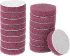 HARFINGTON 16pcs Scrubber Scouring Pads 500 Grits 2 Inch Drill Power Brush Hoop and Loop Surface Conditioning Disc Drill Scuffing Disc Scrub Pads for Home Kitchen Cleaning, Red