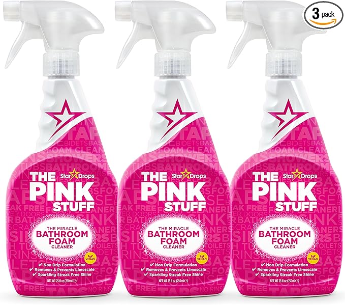 Stardrops - The Pink Stuff - The Miracle Bathroom Foam Cleaner 750ml 3-Pack Bundle (3 Bathroom Foam Spray)