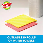 Scotch-Brite Reusable Sponge Cloths (2-Pack) – Highly Absorbent, Washable Multi-Purpose Cleaning Cloths
