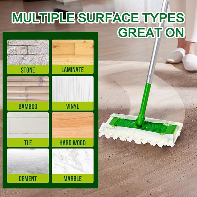Heavy Duty Dry Sweeping Cloths Compatible with Sweeper Mop, Microfiber Duster Mop Pads Refills for Cleaning Hardwood Floor Dust and Pet Hair, Disposable (30)