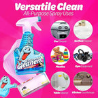 Spray Bottle With Microfiber Cap - All Purpose Cleaner 16oz - Lavender (2 Pack)