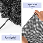 3Pcs Mesh Laundry Bags Washing Machine Mesh Wash Bags Jumbo for Delicates Clothes,Bed Linen,Toys with Drawstring Closure Sturdy (Black, Jumbo 3 pcs)