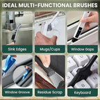 14 Pcs Crevice Cleaning Brush Set – Hard Bristle Cleaning Tools for Grout, Tile Floors, Gaps & Narrow Spaces – Multi-Purpose Grout Scrub Brush for Cleaning Bathroom, Shower, Window Tracks, Kitchen