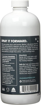 BETTER LIFE Granite Cleaner and Polish - Stone Countertop Cleaner for Marble, Quartz, Slate, Concrete Surfaces or Floors - Streak-Free Granite Stain Remover - 16oz (Pack of 2) Pomegranate/Grapefruit
