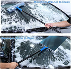 3-in-1 Professional Window Squeegee Kit with 2 Squeegee, 2 Microfiber Scrubber, 1 Razor Scraper, Thick Iron, 77.5" Window Squeegee with Extension Pole for Car, Glass, Mirror, Wall, Bathroom, Home, Van