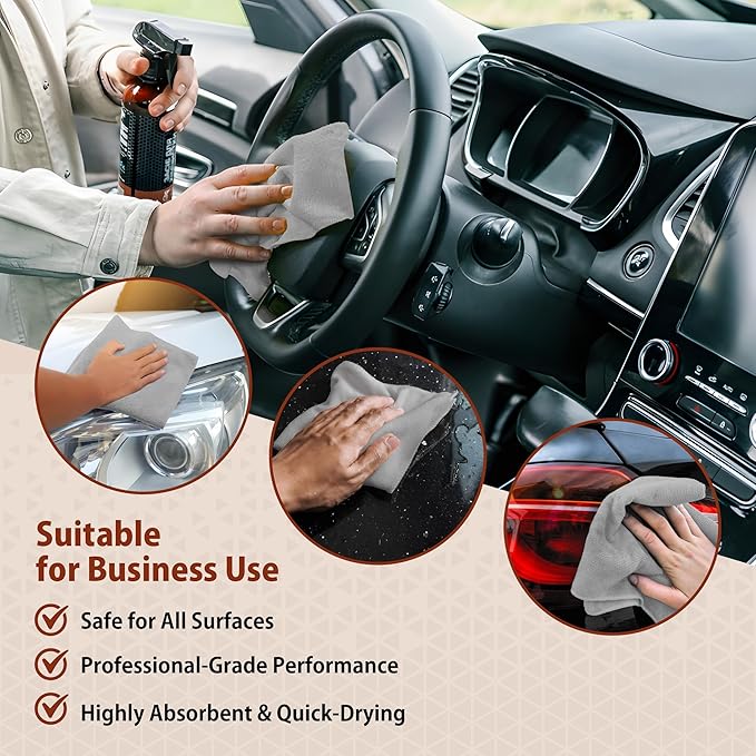 H4N Microfiber Cleaning Cloth Roll, 85 Pack Tear Away Towels, Lint Free, Absorbent, Streak Free, Non-Abrasive, Reusable and Washable Dish Rags for Car and Household Supplies, 11.81x11.81 Inches (Gray)