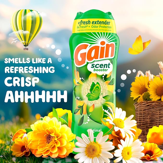 Gain In-Wash Laundry Scent Booster, Original Scent, 12.2 OZ, Fresh Extender + Odor Protection