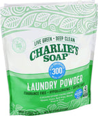 Charlie’s Soap Laundry Powder (300 Loads, 2 Pack) Hypoallergenic Deep Cleaning Washing Powder Detergent – Eco-Friendly, Safe, and Effective