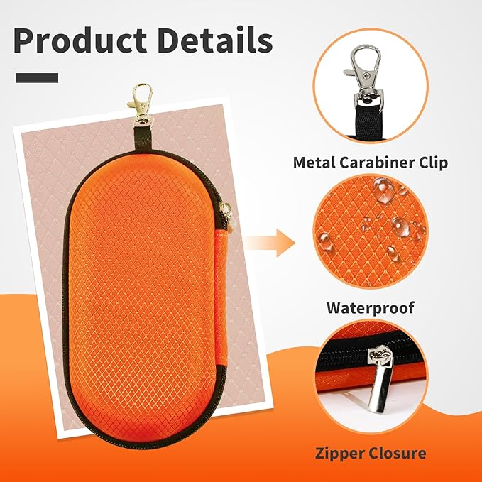 Double Eyeglasses Case, Hard Shell Dual Sunglasses Organizer with Zipper Clip Travel Glasses Storage for Women Men