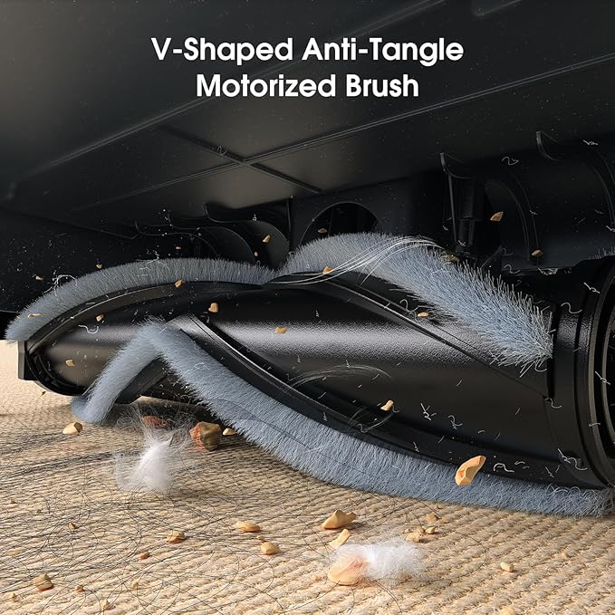 Cordless Vacuum Cleaner, 30Kpa Stick Vacuum with Anti-Tangle Brush and Green Headlight, Self-Standing, Up to 45Mins Runtime, Wireless Vacuum Cleaner for Pet Hair, Carpet, Hard Floor, Home